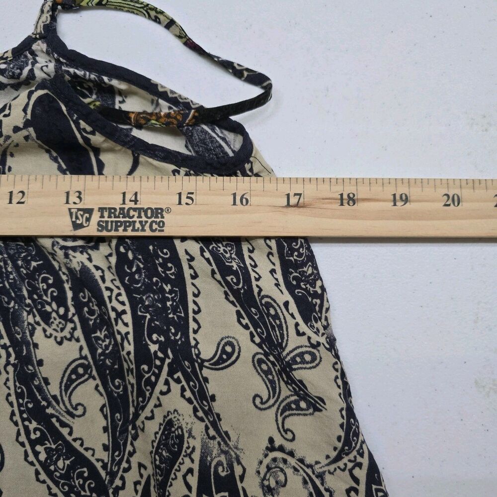 En Crème Top Womens Small Spaghetti Straps Blue Paisley Boho Peasant Cottagecore - Picture 7 of 9